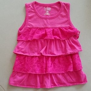 GARANIMALS Girl's Pink Ruffled Tank Top